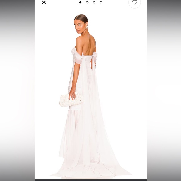 Norma Kamali Walter Fishtail Gown in Snow White - Picture 2 of 16